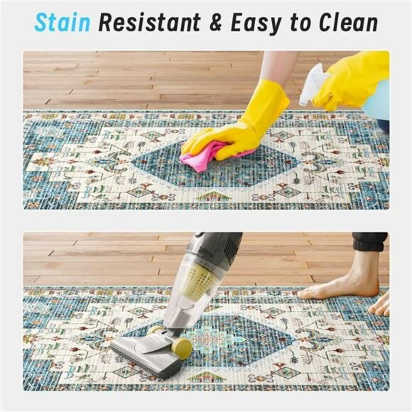 Boho Anti Fatigue Kitchen Mat Set Cushioned Non Slip Waterproof Floor Rugs - Picture 6 of 8